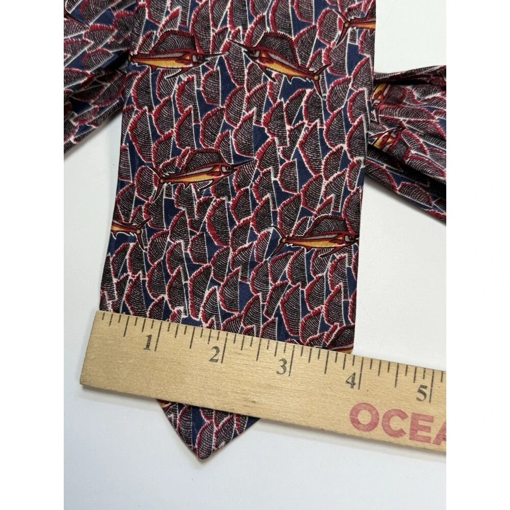Fish Tales By Schreter Hand Finished All Silk Sailfish Neck Tie
